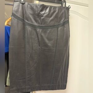 Ted Baker Black Leather Skirt